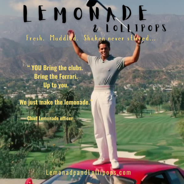 Golfer on a red convertible — You bring the clubs. Bring the Ferrari. Up to you.